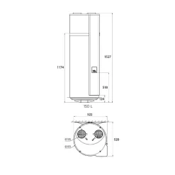 Chauffe-eau thermodynamique CALYPSO connecté mural - Capacité 150L