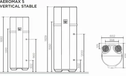 Chauffe-eau thermodynamique Aéromax 5 vertical mural 150L - THERMOR - 296115