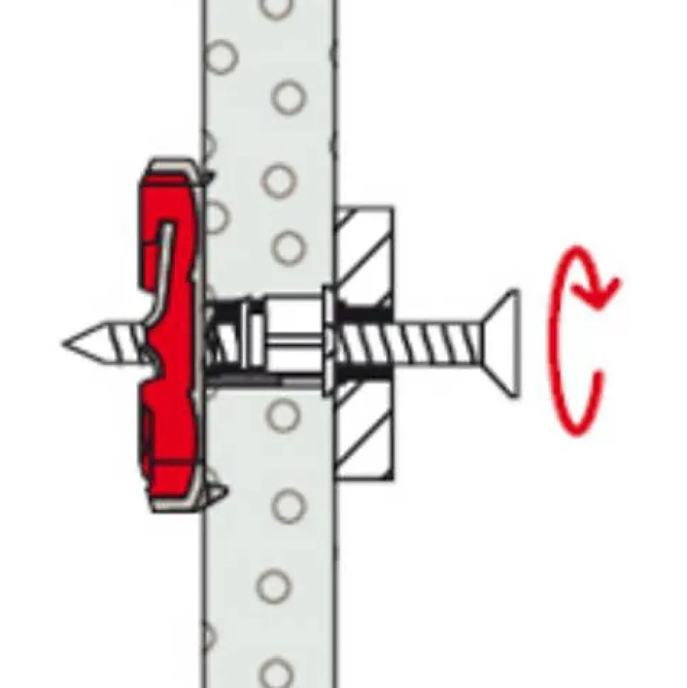 Cheville à bascule Fischer DUOTEC 10 mm x 47 mm, 25 pièces, nylon avec vis tête cylindrique