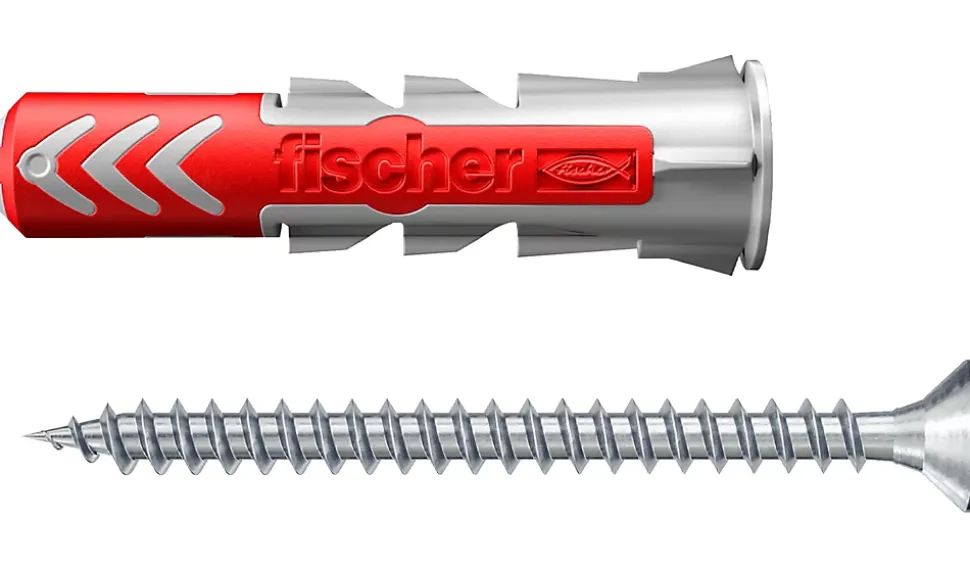 Cheville bi-matière avec vis Fischer DuoPower pour matériaux de construction 5x25 mm, 18 pièces