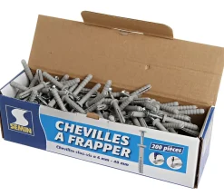 Cheville Clous Vis à Frapper Semin, 6 x 40 mm, Boite de 200 (lot de 3)
