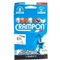 Cheville Crampon blanc ø6 mm + vis, 20 pièces