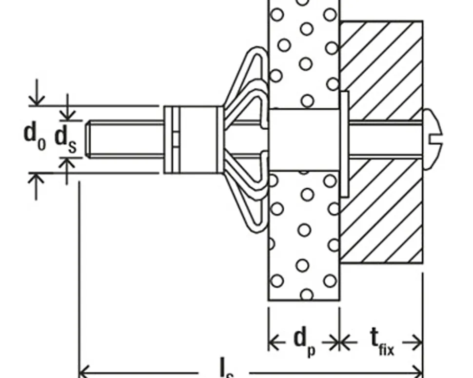 Cheville métallique pour corps creux HM-S Fischer 4x32 mm, 4 pièces
