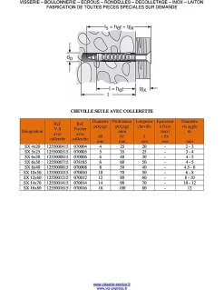 Cheville Nylon à collerette Fischer SX 6X50 - 100 pièces