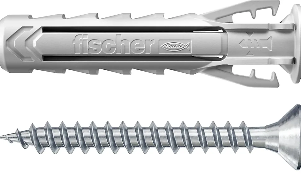 Cheville nylon avec vis pour matériaux pleins Fischer SX PLUS 6x30 mm, 50 pièces