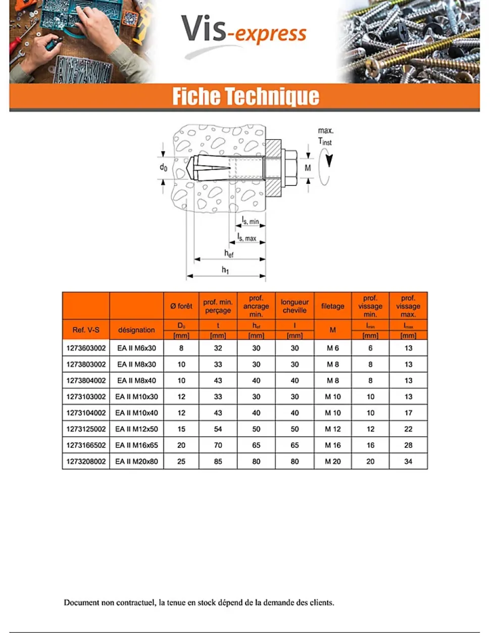Chevilles à frapper EA II - Acier, électro zingué-48406 (boite de 25 pieces)