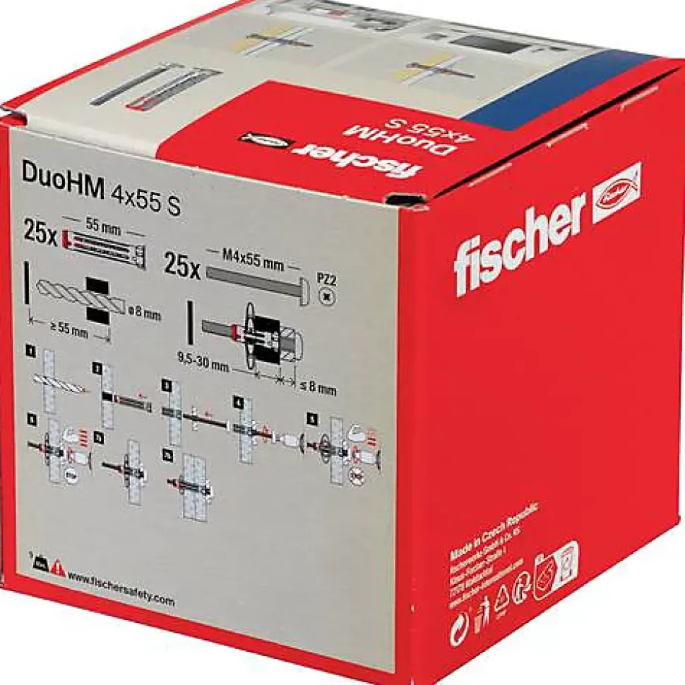 Chevilles métalliques pour corps creux DuoHM 4x55 PZ Fisher 572920