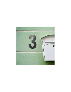 Chiffre 3 à visser, alliage, H.80mm, noir - THIRARD
