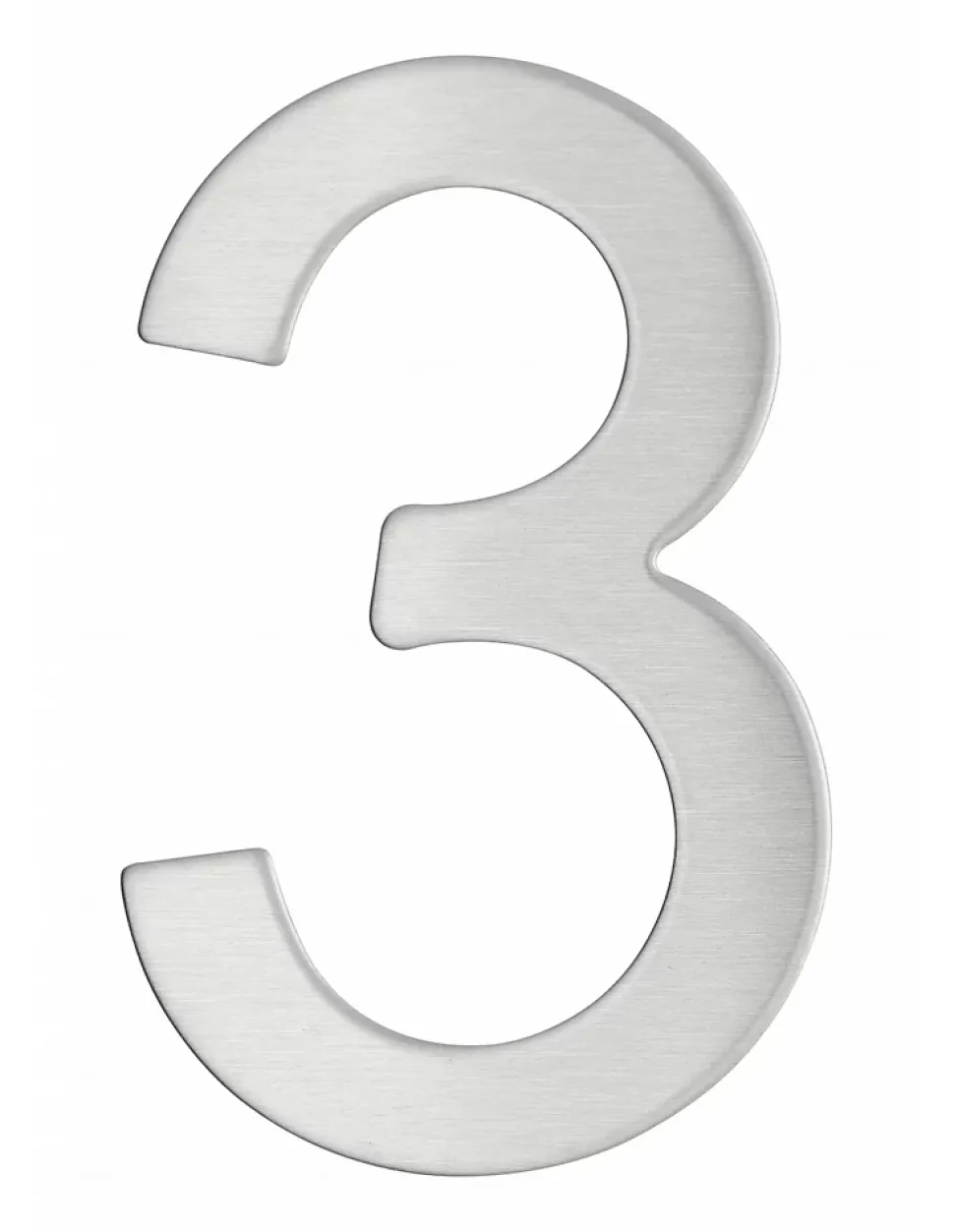 Chiffre 3 adhésif, inox, H.76mm - THIRARD