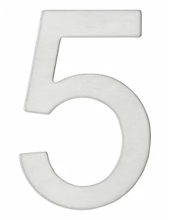Chiffre 5 adhésif, inox, H.76mm - THIRARD
