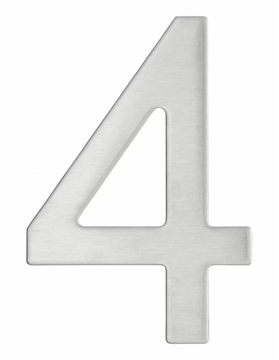 Chiffre 4 adhésif, inox, H.76mm - THIRARD