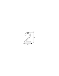 Chiffre 2 doré adhésif, ABS, H.50mm - THIRARD