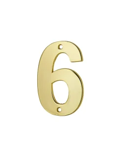Chiffre 6, laiton, à visser, H.51mm, doré - THIRARD