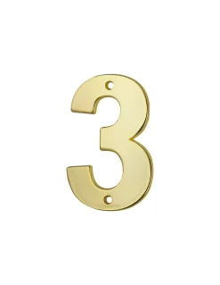 Chiffre 3, laiton, à visser, H.51mm, doré - THIRARD
