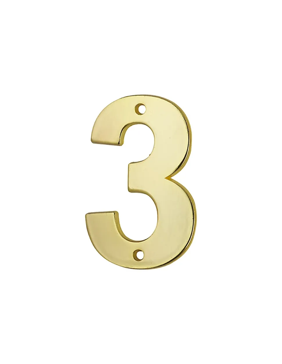 Chiffre 3, laiton, à visser, H.51mm, doré - THIRARD