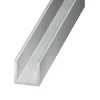 Cimaise aluminium brut 10 x 20 x 10 mm int 7 mm Ep. 1,5 mm, 2 m