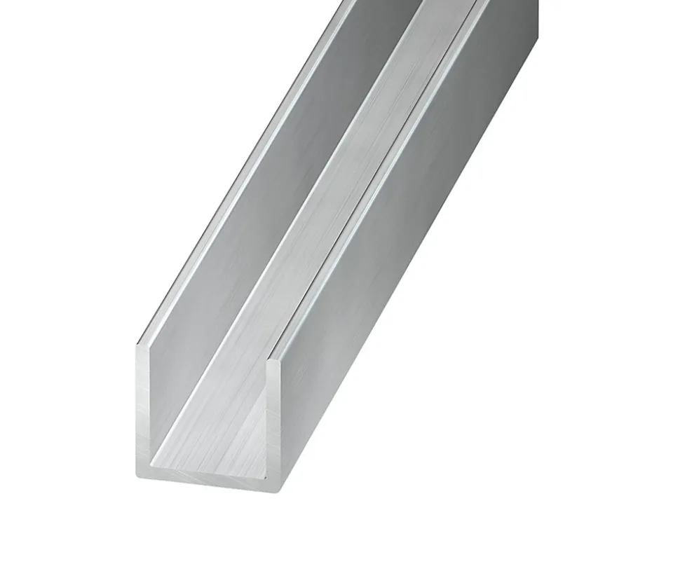 Cimaise aluminium brut 15 x 7 x 10 mm Ep. 1,5 mm, 1 m