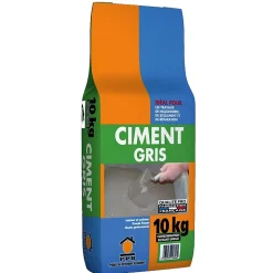 Ciment Gris Polyvalent 10kg - Finesse et Séchage Rapide - Maçonnerie, Réparation, Scellement et Jointoiement Intérieur/Extérieur
