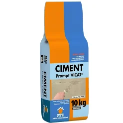 Ciment Prompt Naturel Vicat 10kg - Prise Ultra-Rapide, Haute Résistance Initiale - Idéal pour Réparations Express, Maçonnerie,