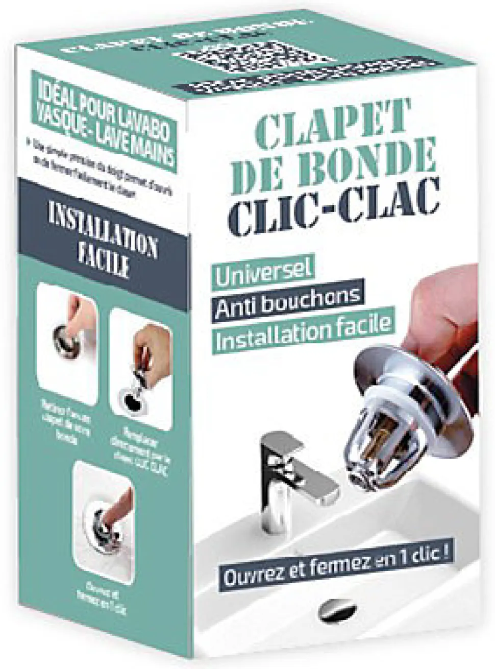 Clapet clic clac chrome pour bonde de lavabo et vasque, MTK
