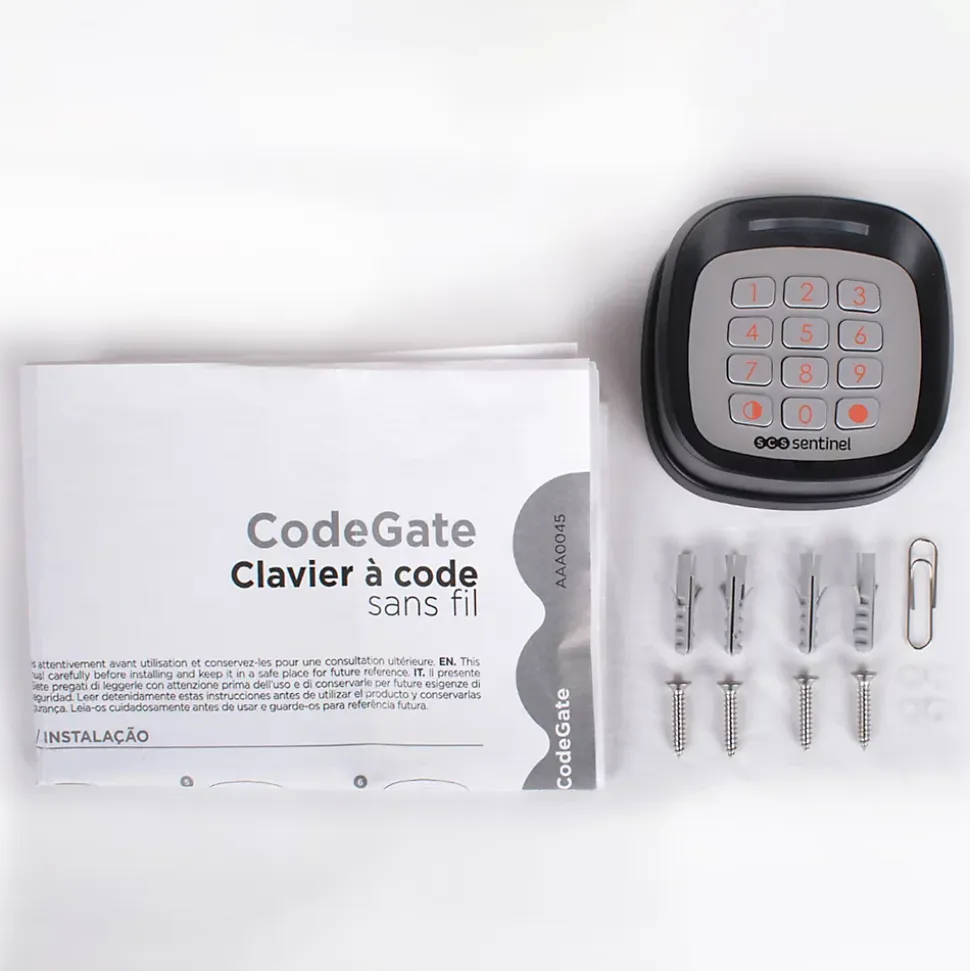 Clavier à code sans fil pour portail Scs Sentinel Codegate noir