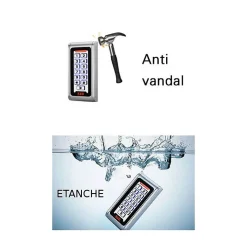 Clavier digicode et badge métal antivandale pour portail