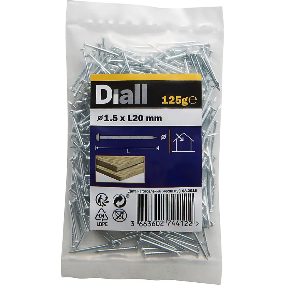 Clous à tête bombée en acier zingués 1,5x20 - 125g