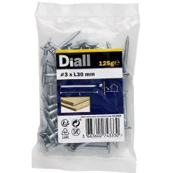 Clous à tête plate en acier galvanisé 3x30 - 125g