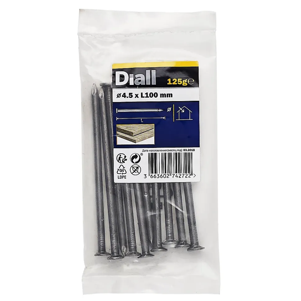 Clous à tête plate en acier 4,5x100 - 125g