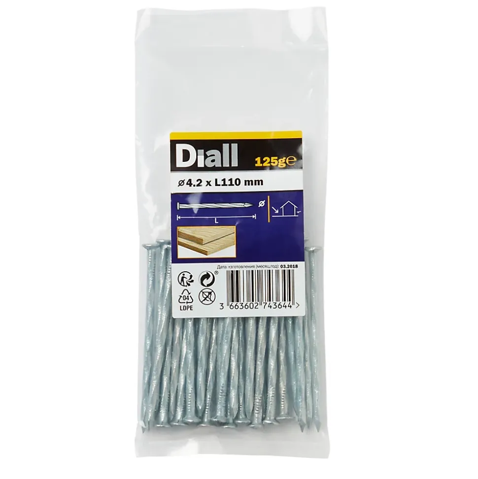 Clous torsadés en acier galvanisé 4,2x110 - 125g