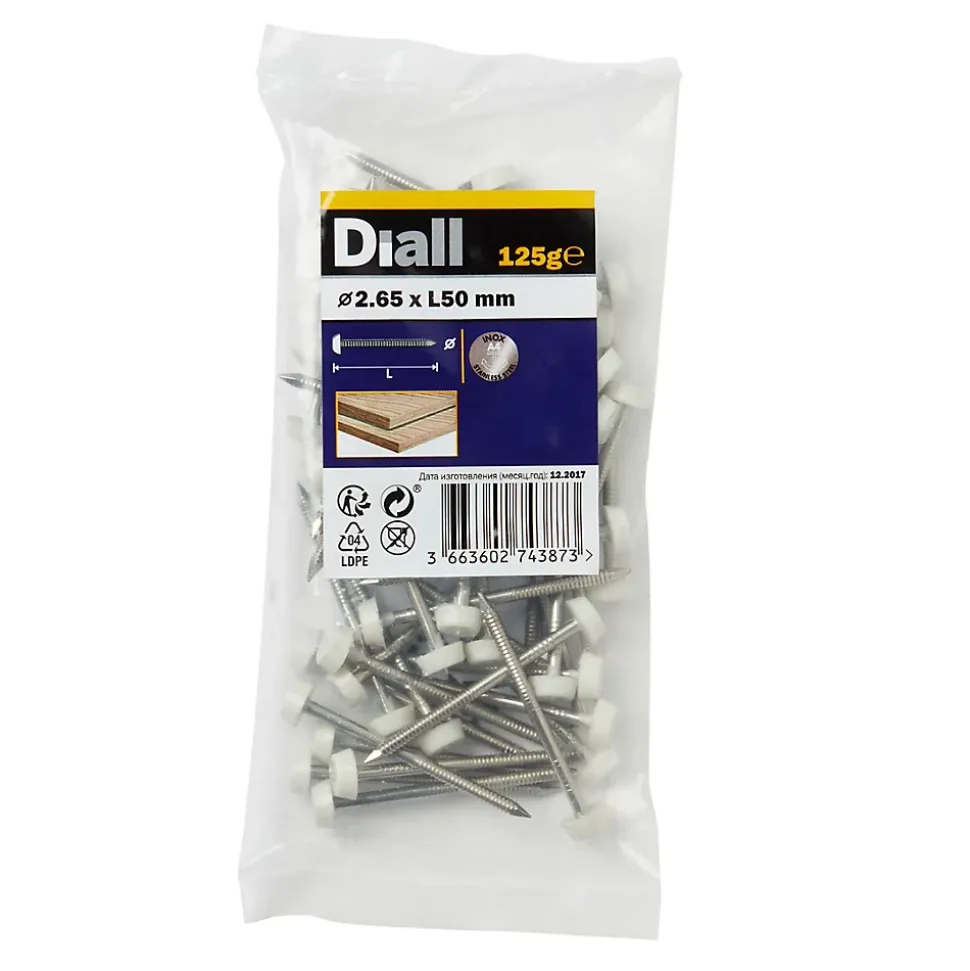 Clous UPVC en acier inoxydable A4 2,65x50 - 125g