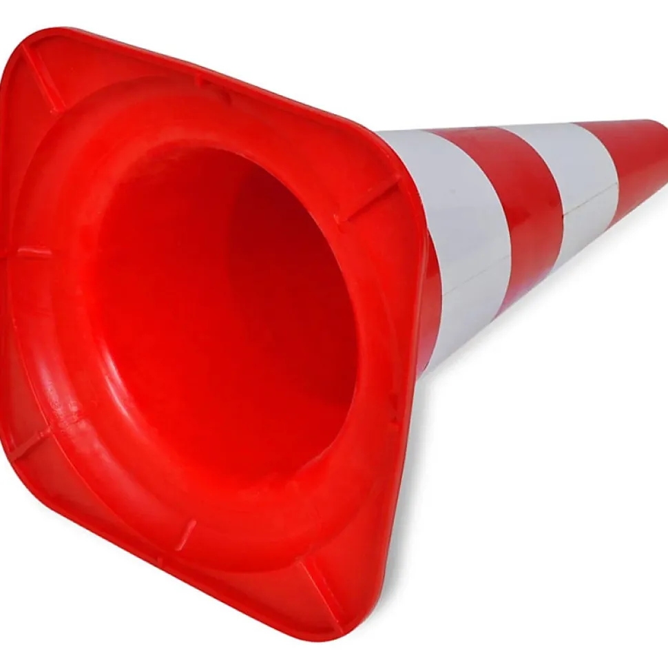 Cône de signalisation réfléchissant 10 pcs 50 cm Rouge et blanc