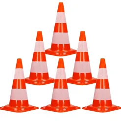 Cône de signalisation routière cône de chantier orange blanc 47 cm 6 pièces