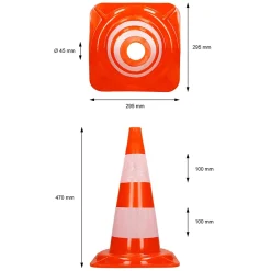 Cône de signalisation routière cône de chantier orange blanc 47 cm 8 pièces
