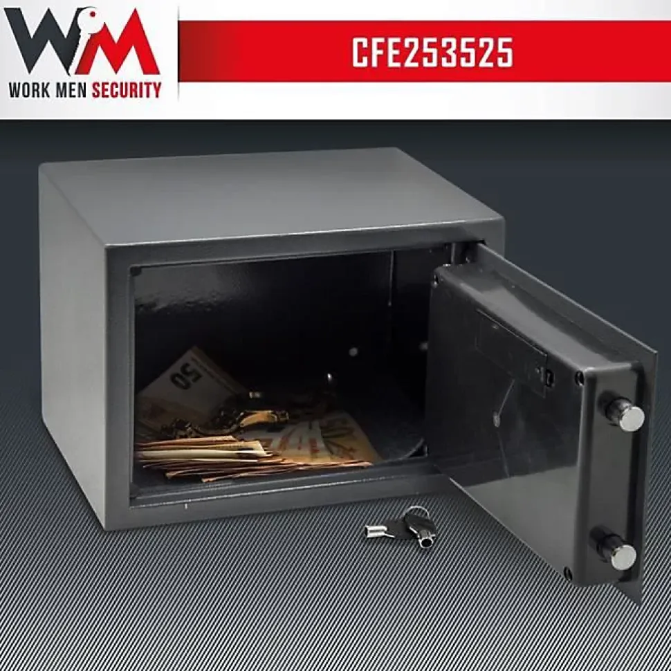 Coffre fort électronique - Work Men Security - CFE253525 - Dimensions extérieur 25 x 35 x 25 cm