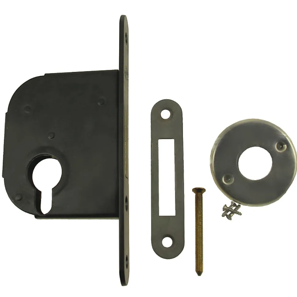 Coffre petit modèle pêne dormant axe 50mm profil européen noir bout carré - JPM - 235000-01-0X