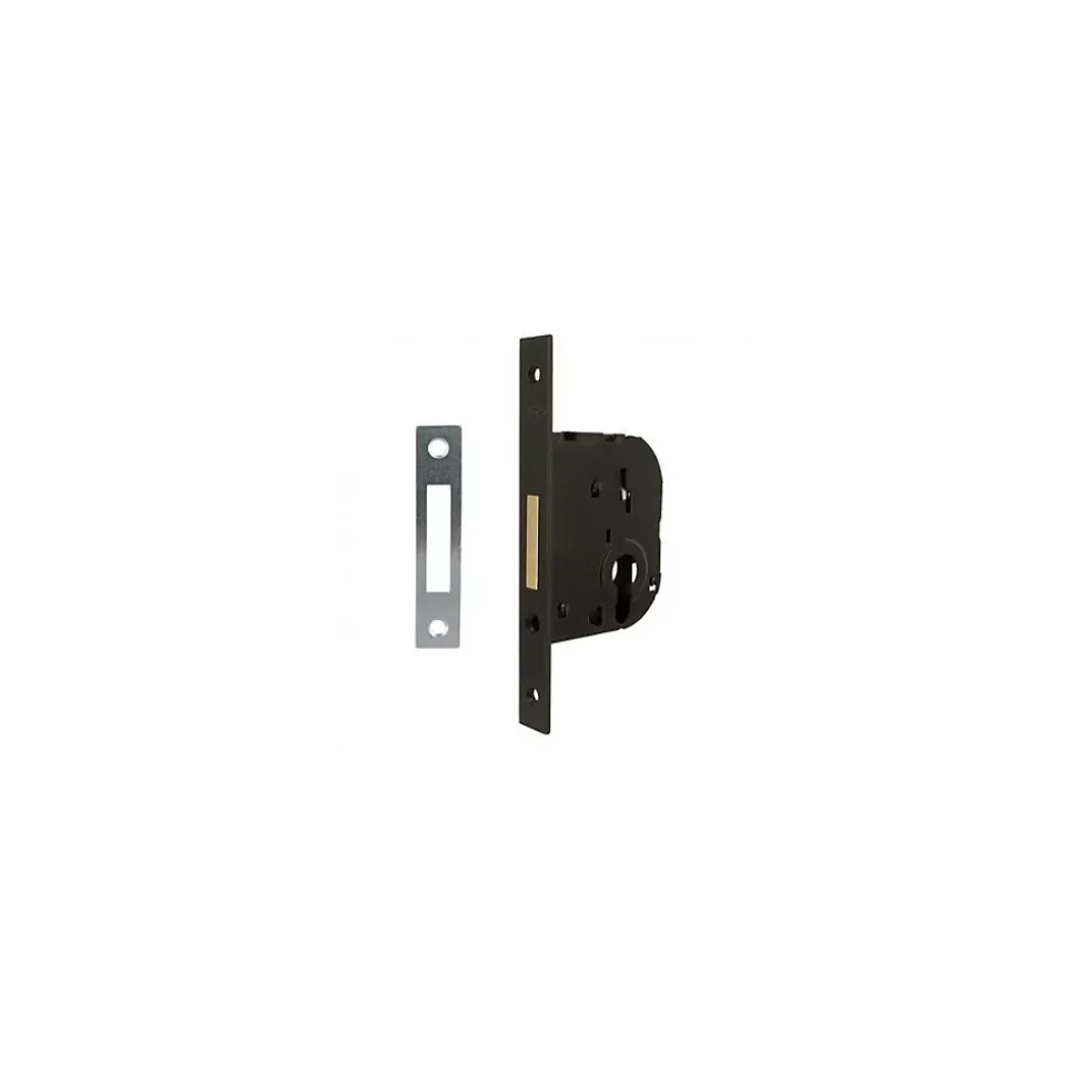 Coffre petit modèle pêne dormant axe 50mm profil européen noir bout carré - JPM - 235000-01-0X