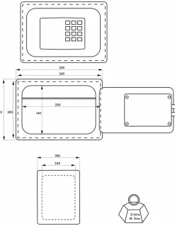 Coffre-fort à poser Rambures, fermeture électronique à code, 2 pênes, 18L - THIRARD