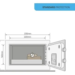 Coffre-fort Électronique - YALE - YSV/170/DB2 - Compact 3.8L - 170x230x170mm