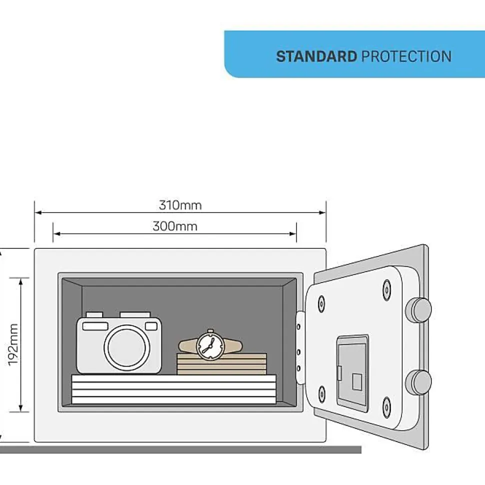 Coffre-fort Électronique a Alarme - YALE - YEC/200/DB2 - Small 8.6L - Sirene 130 dB - 20x31x20cm