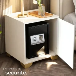 Coffre-fort électronique en acier 50 x 35 x 34,5 cm fer noir