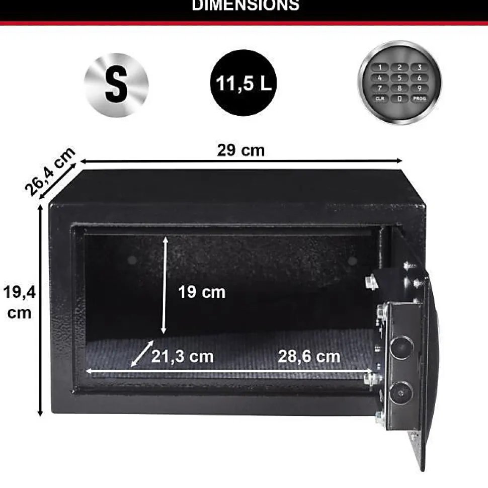 Coffre-fort MASTER LOCK X041ML 11L - Serrure Electronique - Idéal pour Bijoux, Papiers d'Identite
