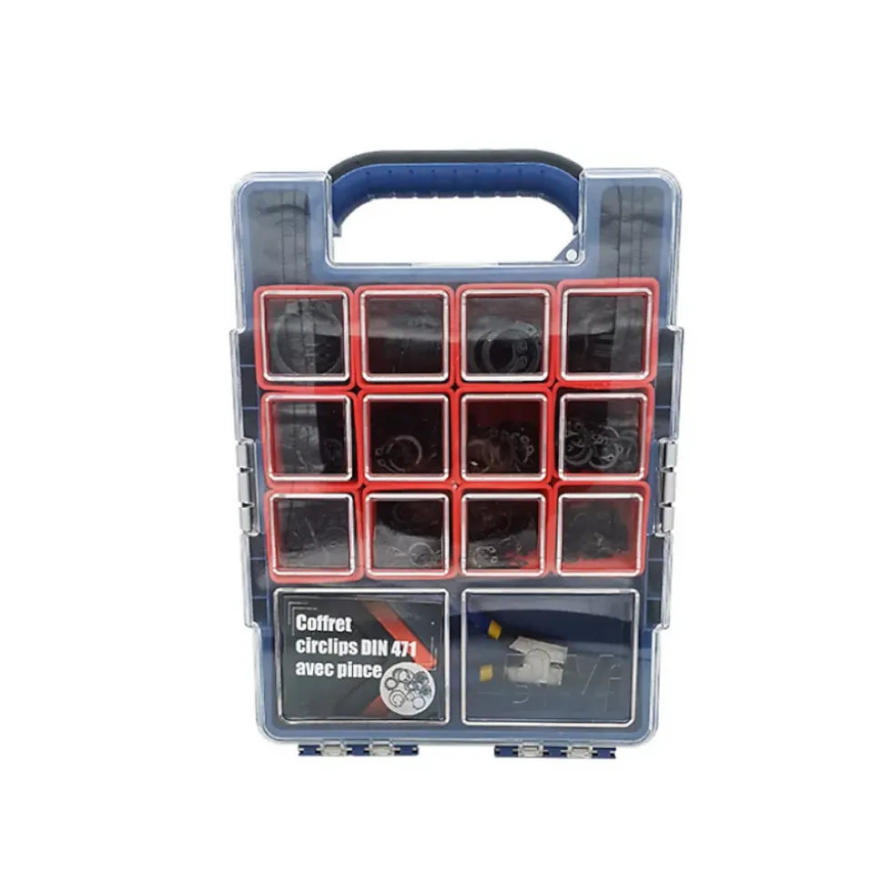 Coffret 800 Circlips Extérieurs avec Pince - DIN 471 - Zingué blanc - D-Work