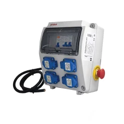 Coffret de Chantier Monophasé 230V ATOLE - 4 Prises NF 2P+T - 16A - 9 Modules - Coffret Électrique avec câble