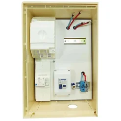Coffret de chantier monophasé 12 kW - pack complet raccordement aérien 15 mètres conforme ENEDIS avec bornier IP2X