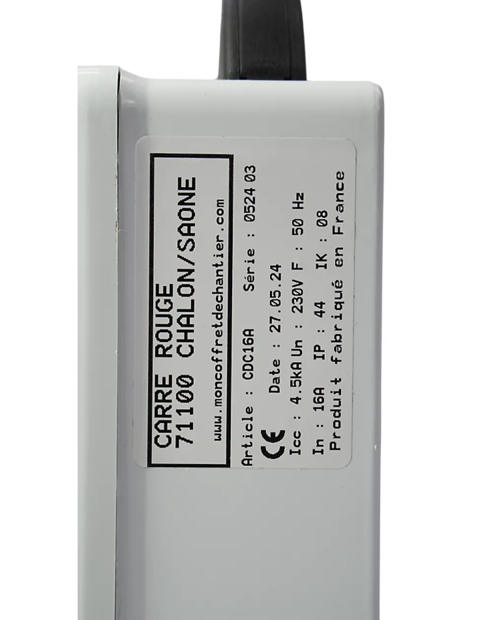 Coffret de chantier monophasé avec arrêt d'urgence