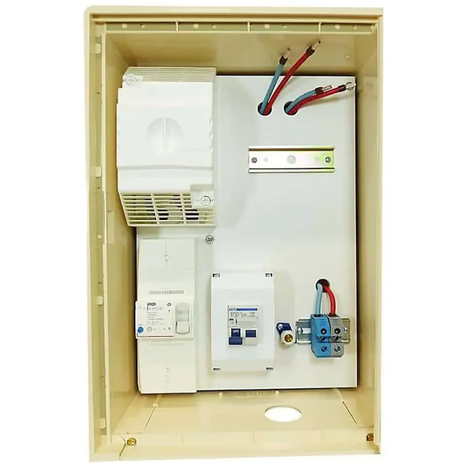 Coffret de chantier monophasé 12 kW - pack complet raccordement souterrain 3 mètres conforme ENEDIS avec bornier IP2X
