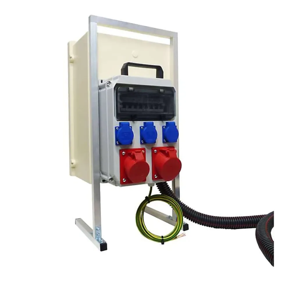 Coffret de chantier triphasé 6/18 kW - pack complet raccordement SOL 3m avec prises 32A 16A conforme ENEDIS