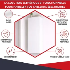 Coffret d'habillage ATOLE 13 modules en acier blanc pour tableaux éléctriques - H 920 x L 340 x P 140 mm - Réf. RCH400