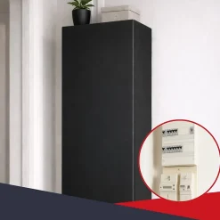 Coffret d'habillage ATOLE 13 modules en acier noir pour tableaux éléctriques - H 670 x L 340 x P 140 mm - Réf. RCH200NR